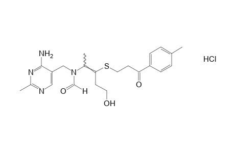 N-[(4-amino-2-methyl-5-pyrimidinyl)methyl]-N-{4-hydroxy-1-methyl-2-[(2-p-toluoylethyl)thio]-1-butenyl}formamide, monohydrochloride