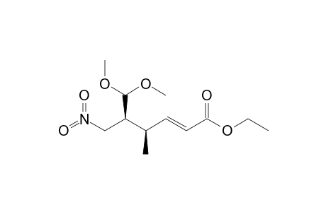 (E)-(4R,5S)-6,6-Dimethoxy-4-methyl-5-nitromethyl-hex-2-enoic acid ethyl ester