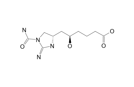 (-)-(5R,4'S)-6-(1'-CARBAMOYL-2'-IMINOIMIDAZOLIDIN-4'-YL)-5-HYDROXYHEXANOIC-ACID;(+)-(5R,4'S)-K01-0509-B