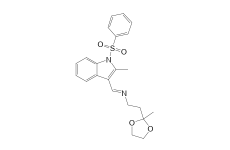 3,3-(ETHYLENEDIOXY)-N-{[2-METHYL-1-(PHENYLSULFONYL)-3-INDOLYL]-METHYLENE}-BUTYLAMINE;METHOD-B