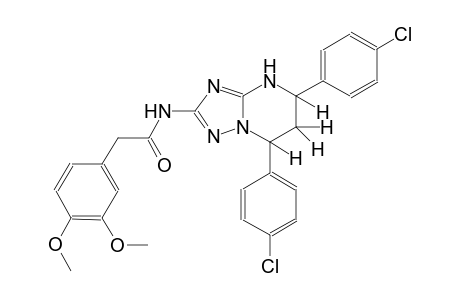 N-[5,7-bis(4-chlorophenyl)-4,5,6,7-tetrahydro[1,2,4]triazolo[1,5-a]pyrimidin-2-yl]-2-(3,4-dimethoxyphenyl)acetamide