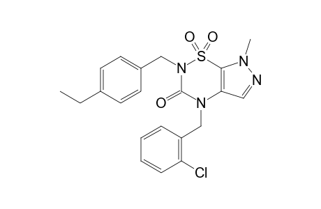 2-(PARA-ETHYLBENZYL)-4-(ORTHO-CHLOROBENZYL)-7-METHYL-1,1,3-TRIOXO-2H,4H-PYRAZOLO-[4,5-E]-[1,2,4]-THIADIAZINE