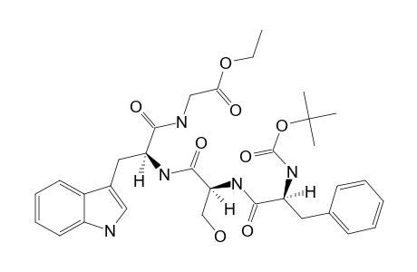 TERT.-BUTOXYCARBONYL-L-PHENYLALANYL-L-SERYL-L-TRYPTOPHYLGLYCINE-ETHYLESTER