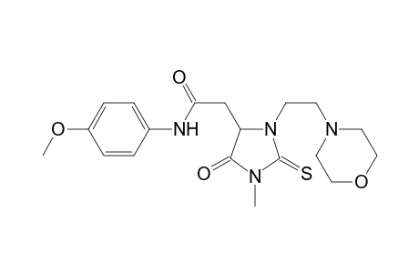 2-[5-keto-1-methyl-3-(2-morpholinoethyl)-2-thioxo-imidazolidin-4-yl]-N-(4-methoxyphenyl)acetamide