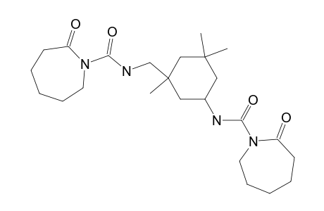 Isophorone diisocyanate-epsilon-caprolactam adduct (the formula is idealized)