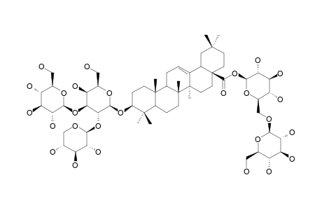 ARALIASAPONIN-VII;28-O-BETA-D-GLUCOPYRANOSYL-(1->6)-BETA-D-GLUCOPYRANOSYL-OLEANOLIC-ACID-3-O-BETA-D-GLUCOPYRANOSYL-(1->3)-[BETA-D-XYLOPYRANO