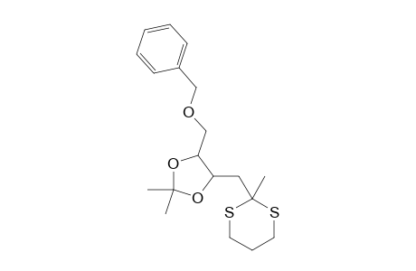 2,2-Dimethyl-1,3-dioxolane, 4-(2-methyl-1,3-dithian-2-yl)methyl-5-benzyloxymethyl-