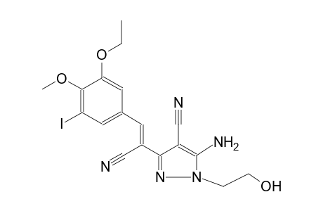 5-amino-3-[(Z)-1-cyano-2-(3-ethoxy-5-iodo-4-methoxyphenyl)ethenyl]-1-(2-hydroxyethyl)-1H-pyrazole-4-carbonitrile