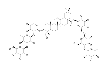 #3;PATRINIA-SAPONIN-H3;3-O-BETA-D-GLUCOPYRANOSYL-(1->3)-ALPHA-L-RHAMNOPYRANOSYL-(1->2)-ALPHA-L-ARABINOPYRANOSYL-HEDERAGENIN-28-O-ALPHA-L-RHAMNOPYRANOSYL-(1->4)