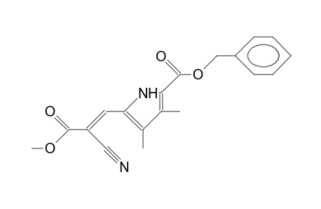 Methyl-E-3-(5-(benzyloxy)-carbonyl)-3,4-dimethyl-pyrrol-2-yl)-2-cyanopropenoate