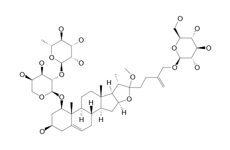 #2;26-O-BETA-D-GLUCOPYRANOSYL-22-O-METHYL-FUROSTA-5,25(27)-DIENE-1-BETA,3-BETA,22-XI,26-TETROL-1-O-[O-ALPHA-L-RHAMNOPYRANOSYL-(1->2)-ALPHA-L-ARABINOPYRANOSIDE]