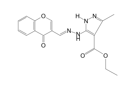 3-methyl-5-{[(4-oxo-4H-1-benzopyran-3-yl)methylene]hydrazino}pyrazole-4-carboxylic acid, ethyl ester