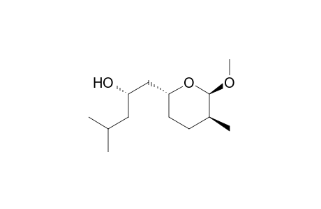 (2R*,3S*,6R*)-6-[(2S*)-2-hydroxy-4-methylpentyl]-2-methoxy-3-methyltetrahydropyran