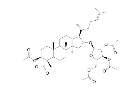 ROTUNDIFOLIC-ACID-TETRAACETATE;(16R)-16-O-ALPHA-L-(2,3,5-TRI-O-ACETYL-ARABINOFURANOSYL)-3-BETA-ACETOXYDAMMARA-20,24-DIEN-29-OIC-ACID