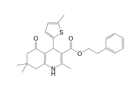 5-keto-2,7,7-trimethyl-4-(5-methyl-2-thienyl)-1,4,6,8-tetrahydroquinoline-3-carboxylic acid phenethyl ester