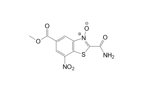 2-carbamoyl-7-nitro-5-benzothiazolecarboxylic acid, methyl ester, 3-oxide