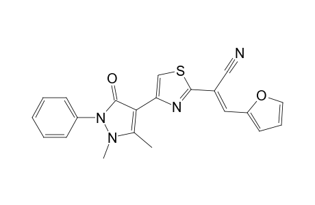 (E)-2-[4-(1,5-dimethyl-3-oxidanylidene-2-phenyl-pyrazol-4-yl)-1,3-thiazol-2-yl]-3-(furan-2-yl)prop-2-enenitrile