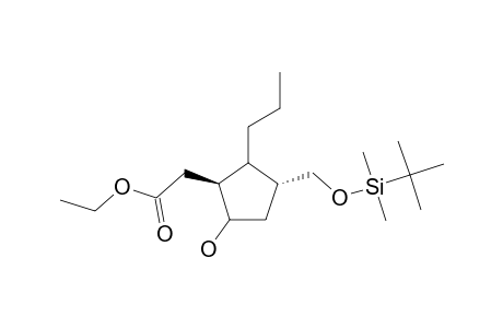 (+/-)-(1'R*,2'S*,3'S*)-ETHYL-3'-(TERT.-BUTYLDIMETHYLSILYLOXY)-METHYL-5'-HYDROXY-2'-PROPYLCYCLOPENTYL-ACETATE