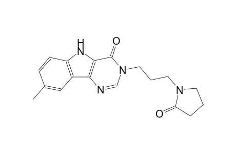 8-methyl-3-[3-(2-oxo-1-pyrrolidinyl)propyl]-3,5-dihydro-4H-pyrimido[5,4-b]indol-4-one