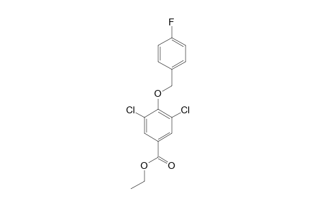 3,5-dichloro-4-[(p-fluorobenzyl)oxy]benzoic acid, ethyl ester