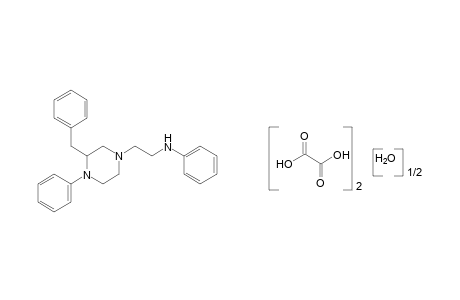 1-(2-anilinoethyl)-4-benzyl-3-phenylpiperazine, oxalate, hydrate(1:2:1/2)