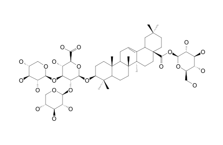 MOMORDIN-IID;3-O-BETA-[XYLOPYRANOSYL-(1->2)-[XYLOPYRANOSYL-(1->3)]-GLUCURONOPYRANOSYL]-OLEANOLIC-ACID-28-O-GLUCOPYRANOSYLESTER