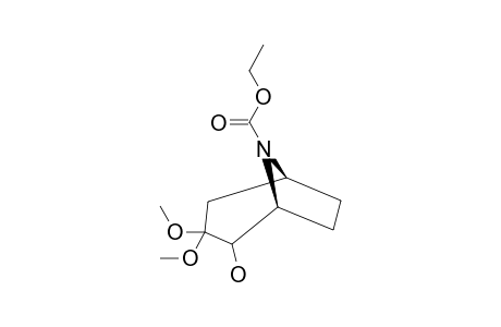 1-HYDROXY-2,2-DIMETHOXY-3-OXO-8-AZA-BICYCLO-[3.2.1]-OCTANE-8-CARBOXYLIC-ACID-ETHYLESTER