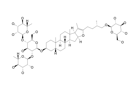 #71;TRIBULOSAPONIN-A;26-O-BETA-D-GLUCOPYRANOSYL-3-BETA,26-DIHYDROXY-(25S)-5-BETA-FUROST-20(22)-ENE-3-O-ALPHA-L-RHAMNOPYRANOSYL-(1->2)-[ALPHA-L-RHAMNOPYRANOSYL-