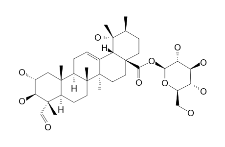 GLUCOPYRANOSYL-PINFAENSATE;23-FORMYL-2-ALPHA,3-BETA,19-ALPHA-TRIHYDROXY-URS-12-EN-28-OATE