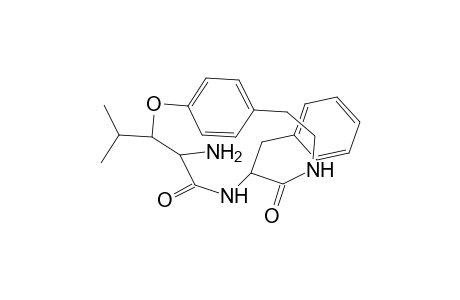 2-Oxa-6,9-diazabicyclo[10.2.2]hexadeca-12,14,15-triene-5,8-dione, 4-amino-7-benzyl-3-isopropyl-