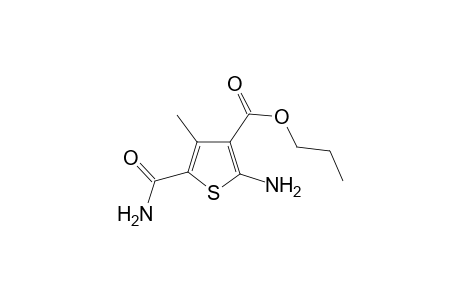 2-Amino-5-carbamoyl-4-methylthiophene-3-carboxylic acid, propyl ester