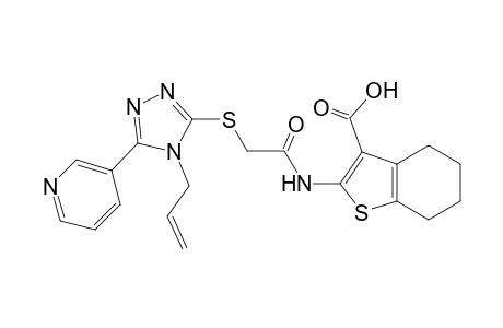 benzo[b]thiophene-3-carboxylic acid, 4,5,6,7-tetrahydro-2-[[[[4-(2-propenyl)-5-(3-pyridinyl)-4H-1,2,4-triazol-3-yl]thio]acetyl]amino]-