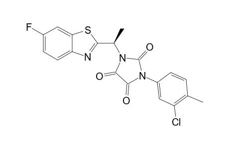 1-(3-CHLORO-4-METHYLPHENYL)-3-[(1R)-1-(6-FLUORO-1,3-BENZOTHIAZOL-2-YL)-ETHYL]-IMIDAZOLIDINE-2,4,5-TRIONE