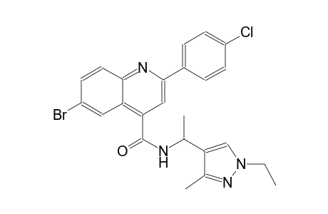 6-bromo-2-(4-chlorophenyl)-N-[1-(1-ethyl-3-methyl-1H-pyrazol-4-yl)ethyl]-4-quinolinecarboxamide