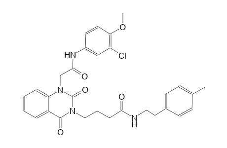 4-(1-[2-(3-chloro-4-methoxyanilino)-2-oxoethyl]-2,4-dioxo-1,4-dihydro-3(2H)-quinazolinyl)-N-[2-(4-methylphenyl)ethyl]butanamide