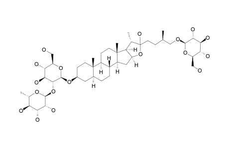 TRIGONEOSIDE-IIIB;26-O-BETA-D-GLUCOPYRANOSYL-(25R)-5-ALPHA-FUROSTANE-3-BETA,22-XI,26-TRIOL-3-O-[ALPHA-L-RHAMNOPYRANOSYL-(1->2)]-BETA-D-GLUCOPYRANOS