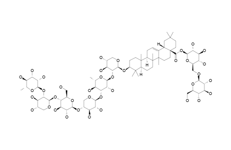 HOOKEROSIDE-C;3-O-ALPHA-L-RHAMNOPYRANOSYL-(1->2)-BETA-D-XYLOPYRANOSYL-(1->4)-BETA-D-GLUCOPYRANOSYL-(1->4)-BETA-D-XYLOPYRANOSYL-(1->3)-ALPHA-L-RHAMN