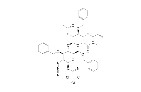 #15;METHYL-(2-O-ACETYL-4-O-ALLYL-3-O-BENZYL-ALPHA-L-IDOPYRANOSID)-URONATE-(1->4)-2-AZIDO-3,6-DI-O-BENZYL-2-DEOXY-BETA-D-GLUCOPYRANOSIDE-TRICHLOROACETIMIDATE