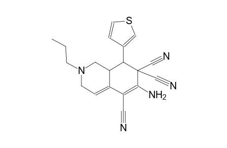 5,7,7(1H)-isoquinolinetricarbonitrile, 6-amino-2,3,8,8a-tetrahydro-2-propyl-8-(3-thienyl)-