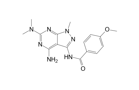 4-AMINO-6-DIMETHYLAMINO-3-[(4-METHOXYBENZOYL)-AMINO]-1-METHYLPYRAZOLO-[3,4-D]-PYRIMIDINE