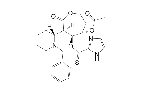 (3RS,4SR,5SR)-5-Acetoxy-3-[(2RS)-N-benzylpiperidin-2-yl]-4-(imidazol-2-ylthiocarbonyloxy)oxepan-2-one