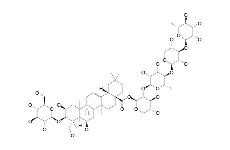 3-O-(BETA-D-GLUCOPYRANOSYL)-28-O-[ALPHA-L-RHAMNOPYRANOSYL-(1->3)-BETA-D-XYLOPYRANOSYL-(1->4)-ALPHA-L-RHAMNOPYRANOSYL-(1->2)-BETA-D-XYLOPYRANOSYL]-