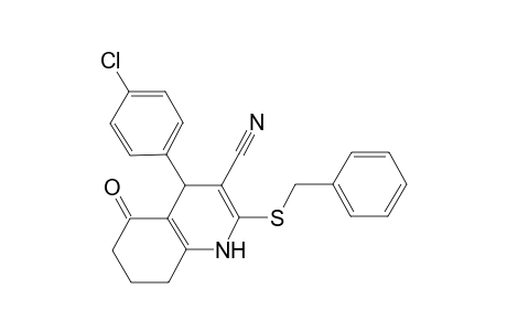 2-(Benzylsulfanyl)-4-(4-chlorophenyl)-5-oxo-1,4,5,6,7,8-hexahydro-3-quinolinecarbonitrile