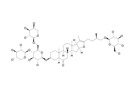 #63;CHINENOSIDE-II;26-O-BETA-D-GLUCOPYRANOSYL-3-BETA,26-DIHYDROXY-(25R)-5-ALPHA-FUROST-6-ON-20(22)-ENE-3-O-[BETA-D-XYLOPYRANOSYL-(1->4)]-[ALPHA-L-ARABINOPYRANO