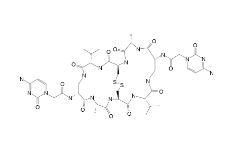 CYCLO-[BETA-D-DAP-(CYTOSIN-1-YLACETYL)-L-ALA-L-CYS-L-VAL-BETA-D-DAP-(CYTOSIN-1-YLACETYL)-L-ALA-L-CYS-L-VAL]-DISULFIDE