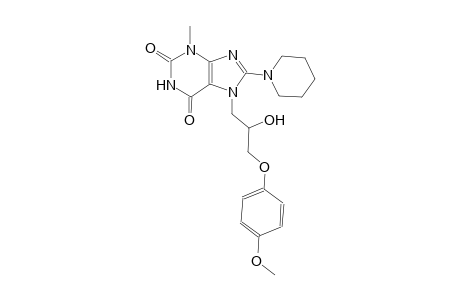 1H-purine-2,6-dione, 3,7-dihydro-7-[2-hydroxy-3-(4-methoxyphenoxy)propyl]-3-methyl-8-(1-piperidinyl)-