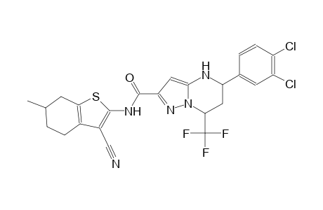 N-(3-cyano-6-methyl-4,5,6,7-tetrahydro-1-benzothien-2-yl)-5-(3,4-dichlorophenyl)-7-(trifluoromethyl)-4,5,6,7-tetrahydropyrazolo[1,5-a]pyrimidine-2-carboxamide