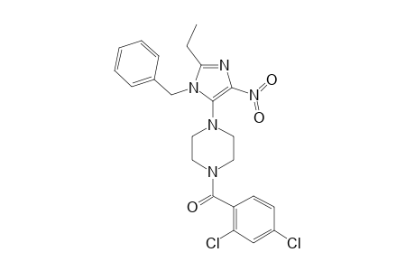 [4-(1-BENZYL-2-ETHYL-4-NITRO-1H-IMIDAZOL-5-YL)-PIPERAZIN-1-YL]-(2,4-DICHLOROPHENYL)-KETONE