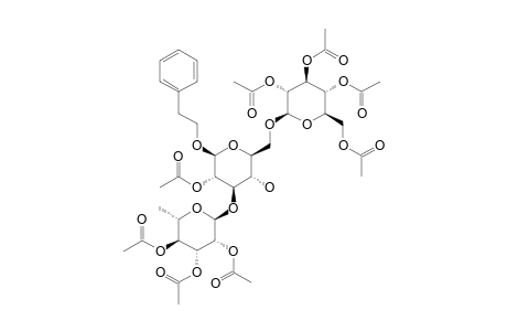 #8;2-PHENYLETHYL-(2,3,4-TRI-O-ACETYL-ALPHA-L-RHAMNOPYRANOSYL)-(1->3)-[2,3,4,6-TETRA-O-ACETYL-BETA-D-GLUCOPYRANOSYL-(1->6)]-2-O-ACETYL-BETA-D-GLUCOPYRANOSIDE