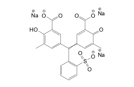 5-[alpha-(3-carboxy-5-methyl-4-oxo-2,5-cyclohexadien-1-ylidene)-o-sulfo-benzyl]-3-methylsalicylic acid, trisodium salt